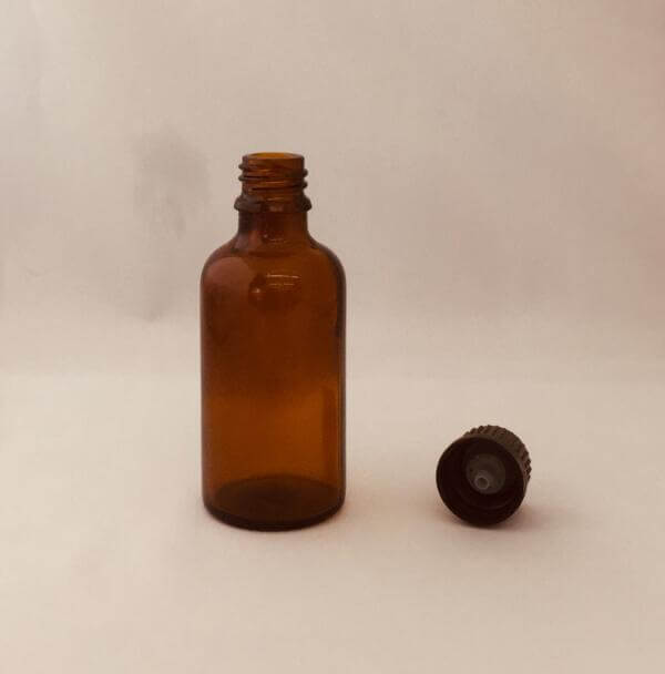 Frasco cristal 50 ml. color ámbar