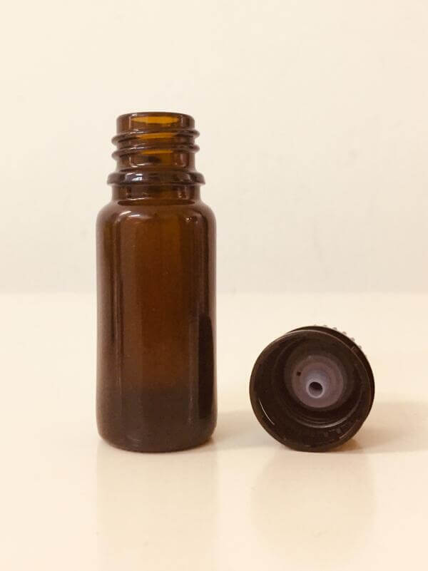 Frasco cristal 10 ml. color ámbar